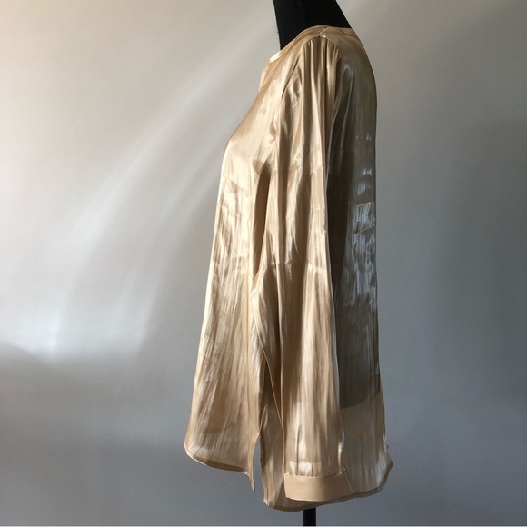 Women’s Vince Camuto Long sleeve Latte sheer blouse size M - Picture 5 of 14